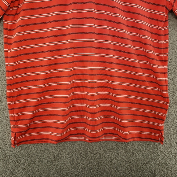 Bolle Golf Tech Pull Over Red, Blu & White Striped Polo Shirt Sz L. - Picture 3 of 10